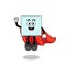 sugar cube cartoon with flying superhero