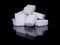 Sugar cubes isolated in black background