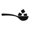 Sugar cubes in spoon icon, simple style