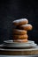 Sugar Doughnuts Stack on Plate