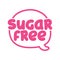 `sugar free` - label. Handwritten calligraphy: restaurant, cafe menu