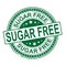 sugar free. stamp. sticker. seal. round grunge vintage ribbon sugar free sign