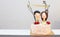 Sugar icing happy smiling couple lovers figure on delicious cake with paper banner on sticks. Birthday Celebration, Anniversary