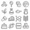 Sugar Icons Set on White Background. Vector