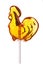 Sugar Lollipop in the Shape of Rooster Isolated. Cocker