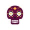 Sugar mexican skull for Dia De Los Muertos holiday party. Traditional mexican Halloween design for Day of the dead