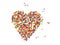 Sugar pearls colorful heart shape