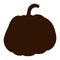 Sugar Pumpkin Shadow. Autumn Food Illustration. Ripe squash silhouette. Element for autumn decorative design, halloween