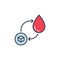 Sugar in Red Blood Drop vector Glycemia concept colored icon