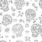 Sugar sculls doodle cute seamless pattern. Background, texture textile
