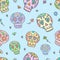 Sugar sculls doodle cute seamless pattern. Background, texture textile