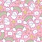 Sugar seamless pattern with sheep, rainbow, star and cloud.