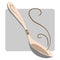 Sugar simple dessert spoon with brown curls