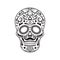 Sugar skull. Black tattoo. Mexican Day of the Dead. Vector illustration.