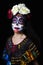 Sugar skull or Catrina makeup - portrait photo