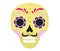 Sugar skull icon, flat, cartoon style. Cute dead head, skeleton for the Day of the Dead in Mexico. Isolated on white