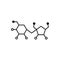 Sugar structural formula. Sucrose, saccharose. Skeletal chemical sweets formula