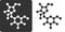 Sugar sucrose, saccharose molecule, flat icon style. Oxygen and carbon atoms shown as circles, hydrogen atoms omitted.