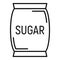 Sugar textile sack icon, outline style