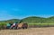 Sugarcane harvest on the field with a combine harvester - Serie Cuba reportage