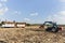 Sugarcane truck with full load in the field