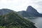 Sugarloaf mountain with cable cars climbing from Urca Hill, Rio de Janeiro, UNESCO World Heritage, Brazil