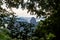 Sugarloaf mountain in green tree frame. Rio de Janeiro, Brazil