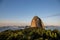 Sugarloaf mountain in Rio de Janeiro just before sunset on a clear day in Brazil, South America