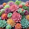 Sugary Succulents: Edible succulents crafted with sugar paste, a visually stunning masterpiece blending nature and