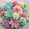 Sugary Succulents: Edible succulents crafted with sugar paste, a visually stunning masterpiece blending nature and