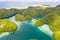 Sugba lagoon, Siargao,Philippines. Small islands with lagoons, top view.