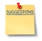 Suggestions list on yellow office note