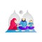Suhoor muslim familiy illustration design
