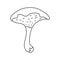 Suillus bovinus mushroom in doodle style
