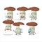 Suillus mushroom cartoon character bring information board