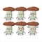 Suillus mushroom cartoon character with various angry expressions