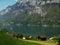 Suiss walensee traditional spring landscape