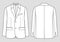 Suit jacket. Vector technical sketch. Mockup template