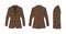 Suit  jacket vector template illustration  with side view |  brown