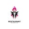 Suit logo with restaurant design vector