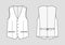 Suit waistcoat. Vector technical sketch. Mockup template