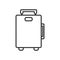 Suitcase Bag Outline Flat Icon on White