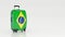 Suitcase with Brasil flag.