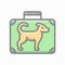 Suitcase Briefcase Baggage and Dog Pet Icon Symbol Illustration in Flat and Modern Style available for your designs