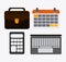 Suitcase calendar calculator laptop icon