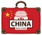 Suitcase in colors of Chinese flag