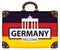 Suitcase in colors of German flag