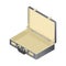 Suitcase Empty isometric style. blank case on white bac