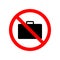 suitcase forbidden icon. Element of ptohibited sign for mobile concept and web apps. Sign of suitcase forbidden icon can be used