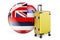 Suitcase with Hawaiian flag. Hawaii travel concept, 3D rendering